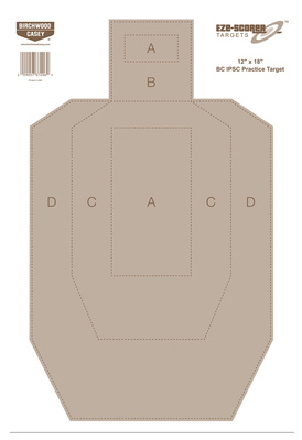 Eze-Scorer BC IPSC Practice Silhouette Targets 12x18 Inch 100 Per Package