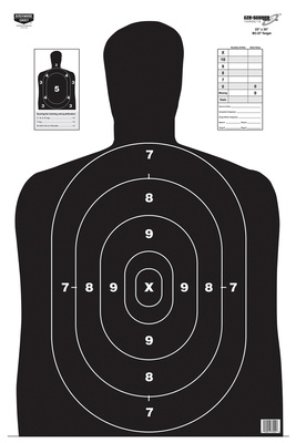 BC-27 Eze-Scorer Black Silhouette Paper Target 23x35 Inch Folded 5 Per Package
