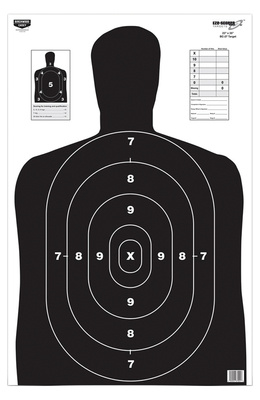 BC-27 Eze-Scorer Black Silhouette Paper Target 23x35 Inch Folded 100 Per Package