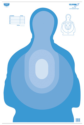 Transitional Blue Eze-Scorer Silhouette Paper Target 23x35 Inch Folded 5 Per Package