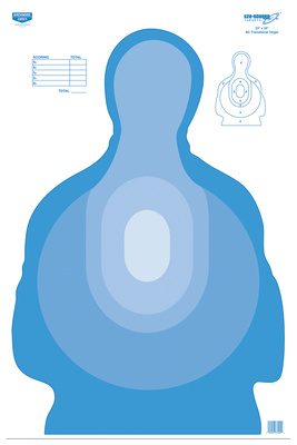 Transitional Blue Silhouette Eze-Scorer Paper Target 23x35 Inch 100 Per Case