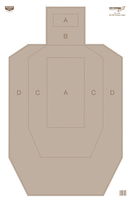 BC IPSC Tan Practice Eze-Scorer Paper Target 23x35 Inch 100 Per Case