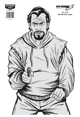 Eze-Scorer BC Bad Guy Silhouette Targets 12x18 Inch 10 Per Package