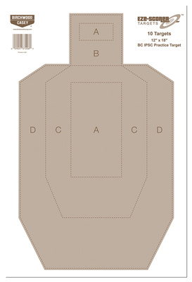 Eze-Scorer BC IPSC Practice Silhouette Targets 12x18 Inch 10 Per Package