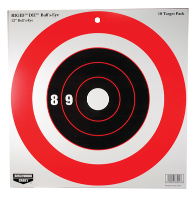 Rigid Paper Target DH Bull's Eye 12 Inch 10 Per Package