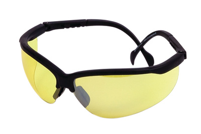 Adjustable Curved Open Frame Shooting Glasses Black Frame Yellow Lens
