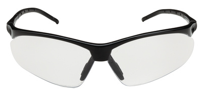 Half Frame Flex Wire Ballistic Shooting Glasses Black Frame Smoke Mirror Lens