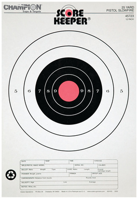25 Yard Pistol Slowfire Orange Bullseye 100 Per Pack