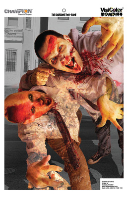 Zombie Poster Targets 24x45 Inches Gruesome Two-Some 10 Per Pack