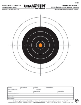 Re-Stick Targets 50 Yard Smallbore Rifle 8.5x11 Inch