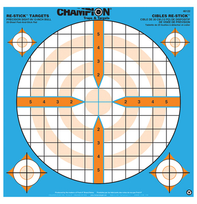 Re-Stick Targets Precision Sight-In 12 Inch Bull Blue/Orange