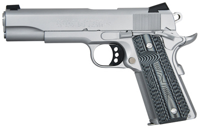 Series 70 Government .45 ACP 5 Inch National Match Barrel Stainless Steel Bead Blast Finish Night Sights Black Laminate G10 Grips 7 Round