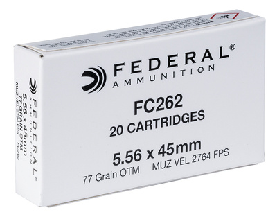 Federal FC262 5.56mm NATO 77 Grain Open Tip Match