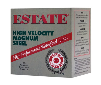 Estate High Velocity 12 Gauge 3 Inch 1375 FPS 1.375 Ounce 2 Steel Shot