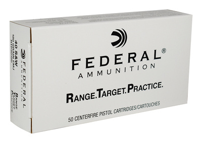 Federal Range and Target Handgun Ammunition .40 S&W 180 Grain Full Metal Jacket