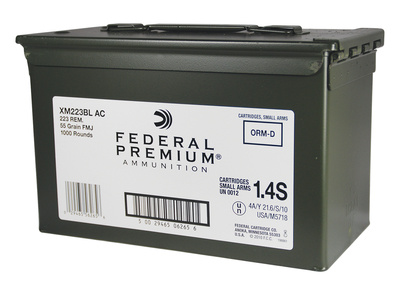 American Eagle .223 Remington 55 Grain Full Metal Jacket Boattail 1000 Round Can