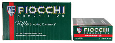 Shooting Dynamics .243 Winchester 70 Grain Pointed Soft Point