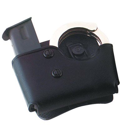 Cop Magazine/Cuff Paddle Carrier For .45 Single Column Polymer Black Ambidextrous