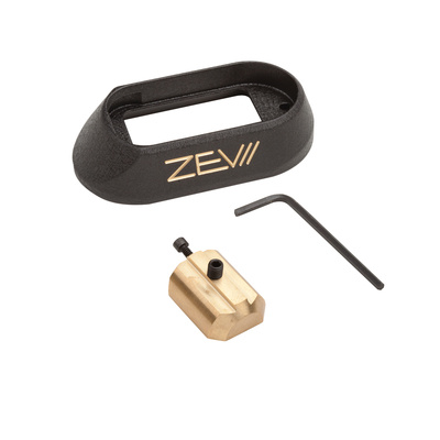 Speed Feed Brass Magwell With Light Inserts for Small Frame Glock Gen 1-3 Black Crinkle Powder Coat 6.8 Ounces
