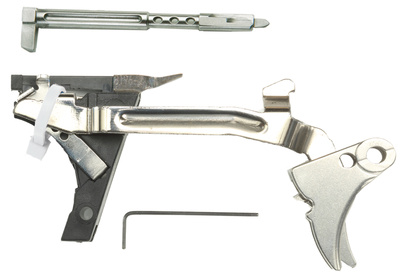 Fulcrum Ultimate Trigger Kit Stainless Trigger Pad with Black Safety for Gen 3 Glock 20/29