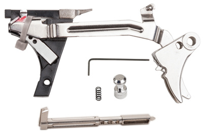 Fulcrum Ultimate Trigger Kit Stainless Trigger Pad with Black Safety for Glock 36