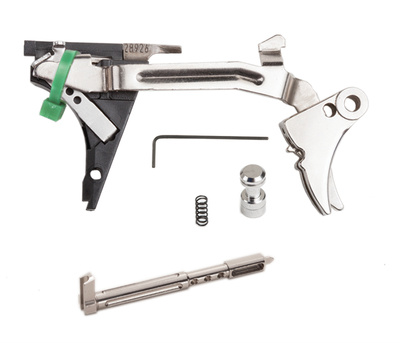 Fulcrum Ultimate Trigger Kit Stainless Trigger Pad with Black Safety for Gen 4 Glock 22/23/24/27/31/32/33/35
