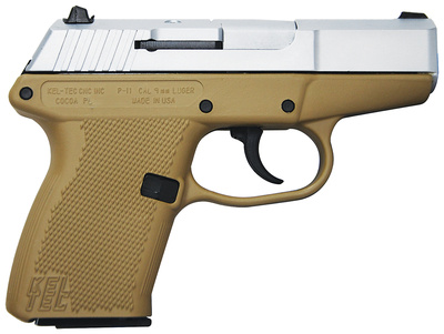 P-11 9mm 3.1 Inch Barrel Hard Chrome Slide Cerakote Tan Grip/Frame 10 Round