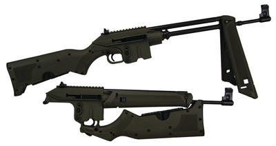Lightweight Bravo Sport Utility Rifle .223 Remington 16 Inch Blue Barrel Cerakote OD Green Stock10 Round Folds For Compact Storage