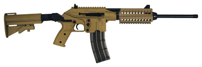 Sport Utility Rimfire .22 Long Rifle 16.1 Inch Blue Barrel Tan Collapsible Stock 26 Round