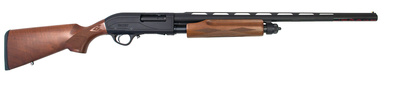Escort M87 Pump 12 Gauge 3 Inch Chamber 26 Inch Barrel Blue Finish Fiber Optic Front Sight Turkish Walnut Stock Satin Finish