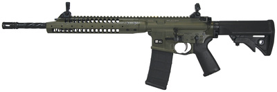 IC-A5 Rifle 5.56mm NATO 16.1 Inch Threaded Spiral Fluted Barrel 1/2x28 TPI LWRCI Adjustable Compact Stock OD Green 30 Round
