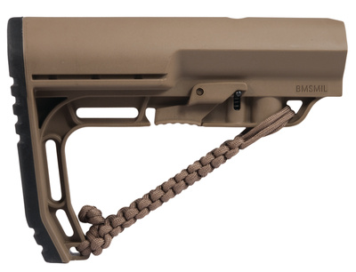 Battlelink Minimalist Stock Military with NRAT Strap for Mil Spec Size 1.148 Diameter Receiver Extensions Scorched Dark Earth