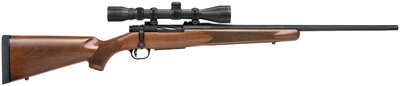 Patriot .22-250 Remington 22 Inch Fluted Barrel Matte Blue Finish Spiral Fluted Bolt Walnut Stock 5 Round With 3-9x40mm Riflescope