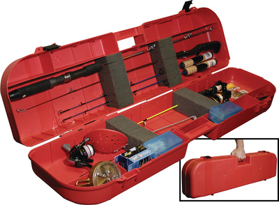 Ice Fishing Rod Box Holds 8 Plus Accessories Red