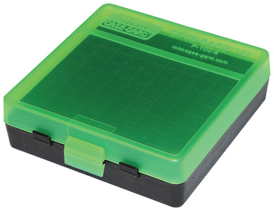 P-100 Fliptop Box .380/9mm Luger Clear Green/Black