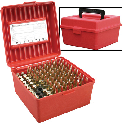 R-100 Rifle Ammo Boxes .22-250 to .375 H&H Magnum Red