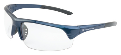 S&W Corporal Half Frame Shooting Glasses Blue Frame Clear Lens