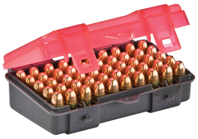 Flip Top Handgun Ammo Case 50 Round 9mm/.380 Gray/Rose