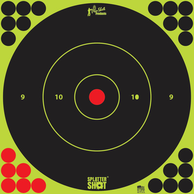 Splatter Shot Bullseye Targets Peel and Stick 12 Inch Green 500 Pack