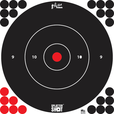Splatter Shot Bullseye Targets Peel and Stick 12 Inch White 500 Pack