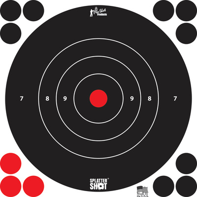Splatter Shot Bullseye Targets Peel and Stick 8 Inch White 500 Pack