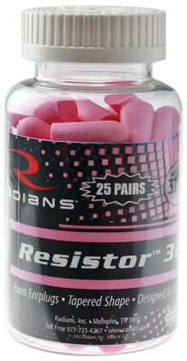 Disposable Foam Earplugs Pink 25 Pair Uncorded Resealable Jar