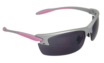 Women's Shooting Glasses Smoke Lens With Silver/Pink Frame