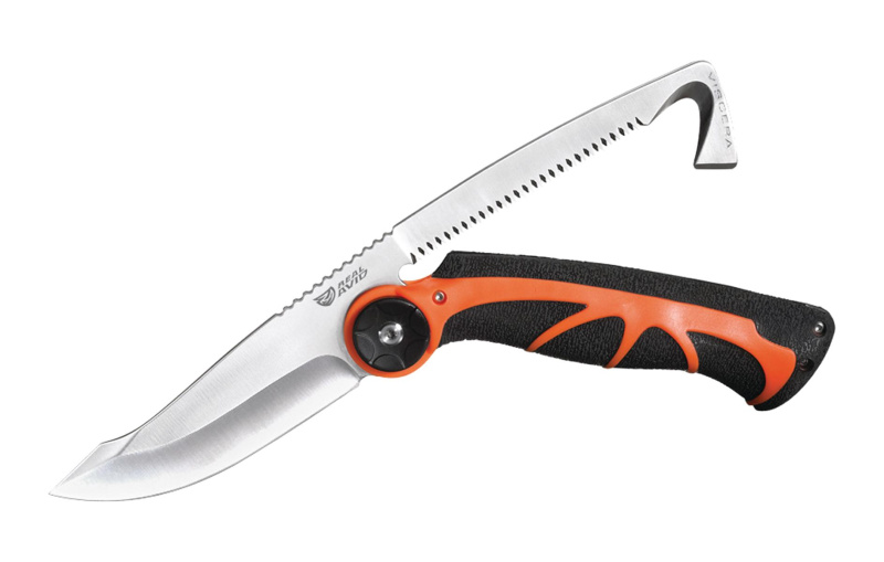 Viscera 3-IN-One Field Dressing Tool with 3.75 Inch Drop Point Blade Self-Cleaning Bone/Pelvis Saw and Oversized Gut Hook