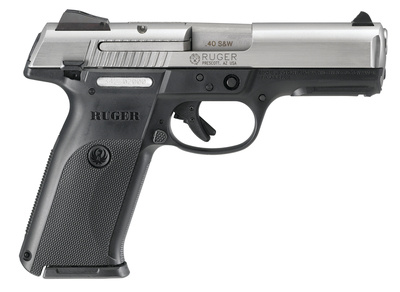 SR40 .40 Smith & Wesson 4.14 Inch Barrel Brushed Stainless Steel Slide Black Frame Adjustable Sights 10 Round