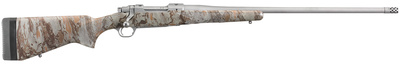 Hawkeye FTW Hunter .260 Remington 24 Inch Threaded Barrel 1/2-24 TPI Hawkeye Matte Stainless Finish Hinged Floorplate Magazine Laminate Wood Stock With Natural Gear Camo Finish 4 Rounds