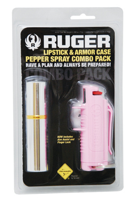 Ruger Armor Case/Lipstick Pepper Spray Combo Silver