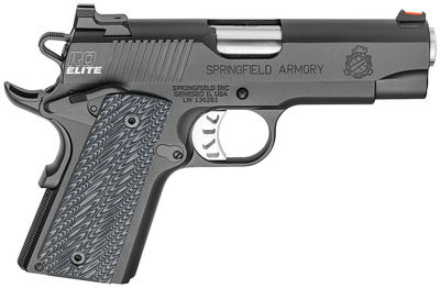 Model 1911 Range Officer Elite Compact 9mm 4 Inch Bull Barrel Fiber Optic Front Sight Ambidextrous Safety G-10 Grips Black-T Slide/Frame Finish 9 Round