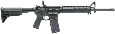 Saint AR-15 5.56mm NATO 16 Inch Chrome-Moly Barrel Melonite Finish Flip Up Rear Sight/A2 Front Sight Bravo KeyMod Handguard Bravo Pistol Grip Bravo 6-Position Stock PMAG 10 Round