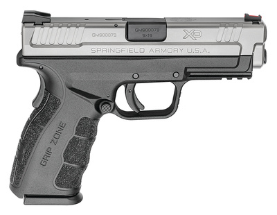 XD Mod.2 Service Model 9mm 4 Inch Barrel Melonite Finish Fiber Optic Front Sight Low Profile Combat Rear Sight Bi-Tone with GripZone Texture 10 Round